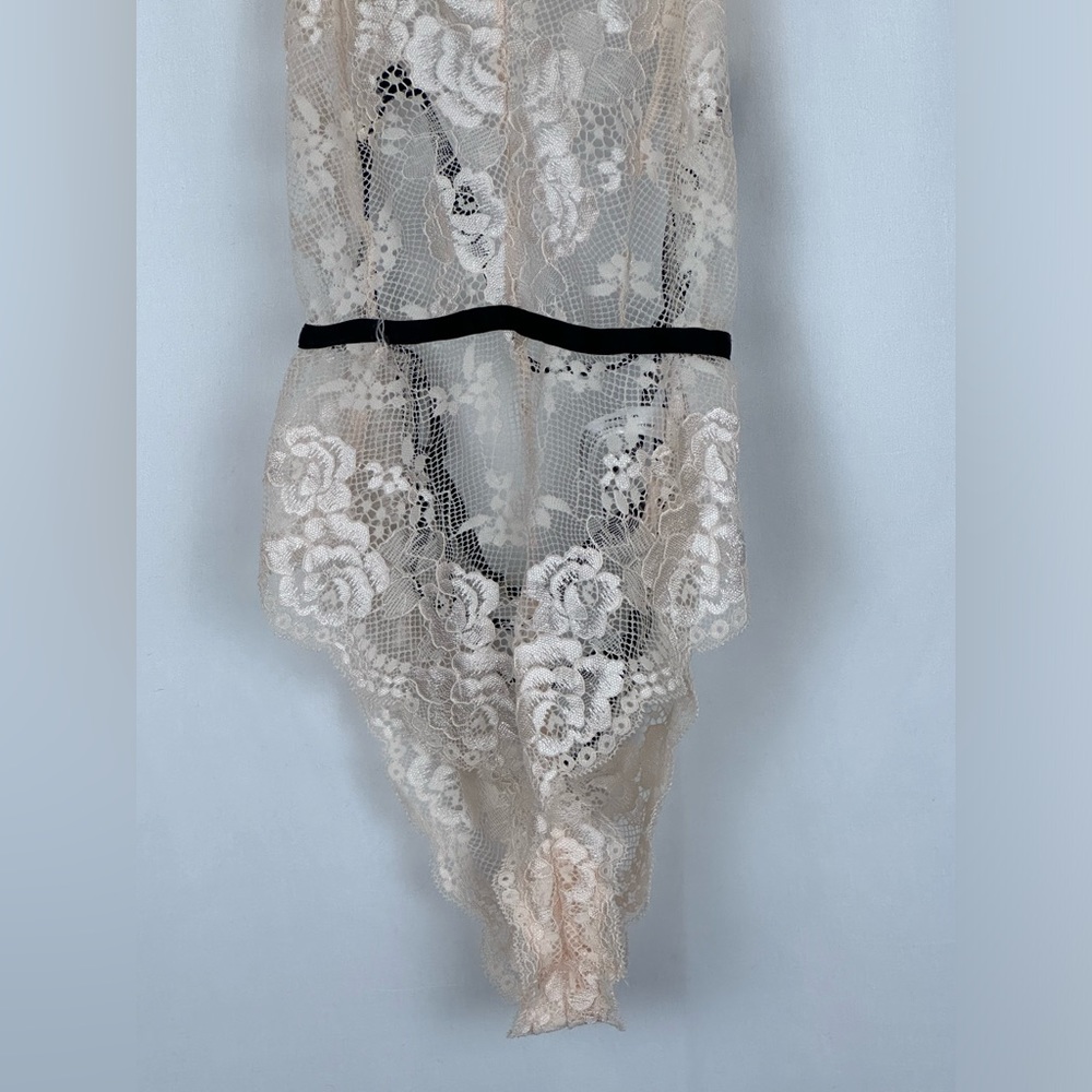Oh La La Cheri Paris Willow Lace Thong Teddy- One Size - Picture 8 of 12